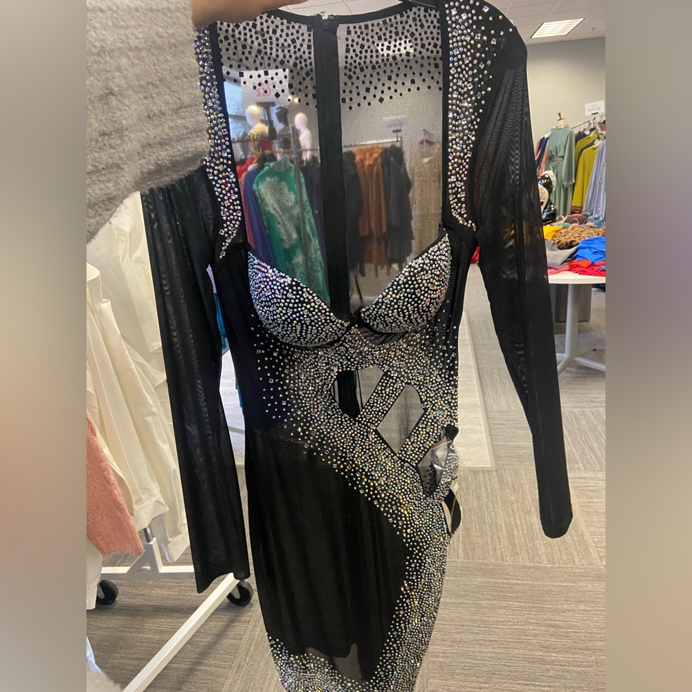 See threw sequin dress